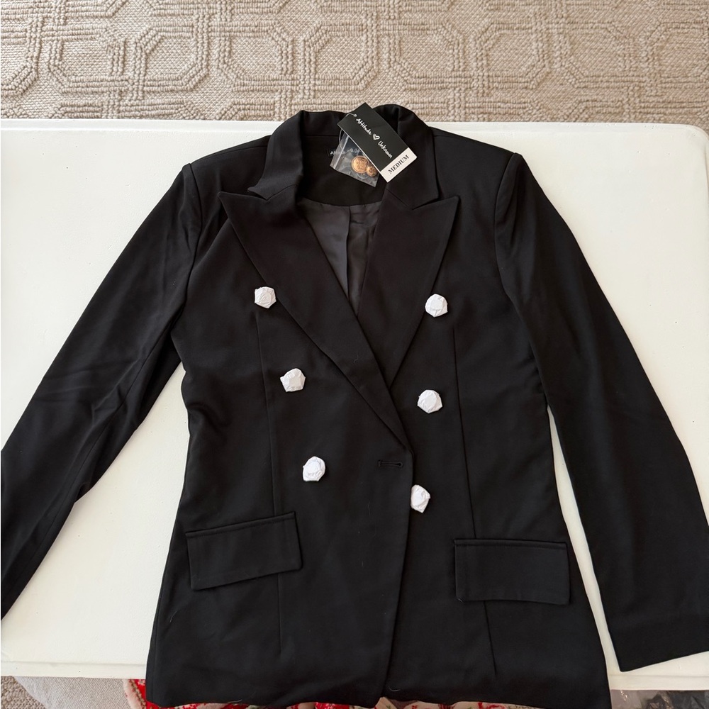 Black Blazer with Gold Accents